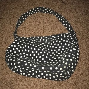 Black and with Polk a dot purse